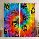 hippie peace tie dye pattern blackout curtains hippie peace music window decoration childrens room decor blackout window curtains 100 polyester 41 7 107 9 0