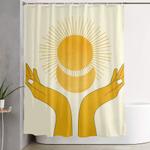 holding the light shower curtain 0