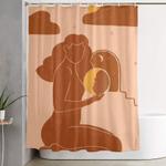 holding the sun shower curtain 0
