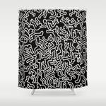 homage to keith haring black shower curtain 0