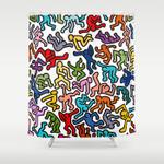 homage to keith haring color shower curtain 0