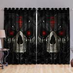 horror skull blackout curtains skull devil monster curtains gift for halloween day blackout window curtains 100 polyester 417 1079 0