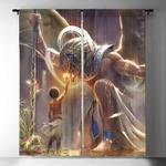 horus egyptian god blackout curtains egypt history home decoration blackout window curtains 100 polyester 41 7 107 9 0