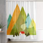 house at the foot of the mountains shower curtain 0