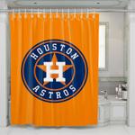 houston astros logo orange shower curtains 0