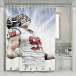 houston nfl player white shower curtains 0