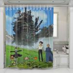 howls moving castle anime shower curtains 0