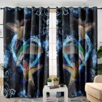 hummingbird blue window curtains floral hummingbirds lovers gift decor blackout window curtains 100 polyester 417 1079 0