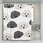 i love my pet the black and white dogs shower curtains 0