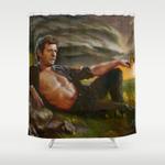 ian malcolm from chaos shower curtain 0