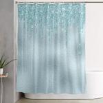 ice blue mermaid glitter rain shower curtain 0