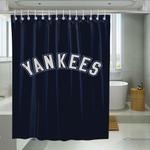 iconic font new york yankees shower curtains 0