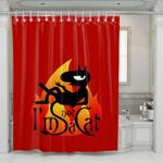 im not sad cat disenchantment shower curtains 0