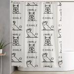 inhale exhale frenchie shower curtain 0