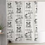 inhale exhale pug shower curtain 0