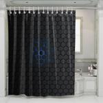 inner blue glow hexagon metalic shower curtains 0