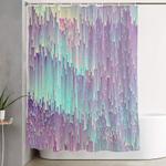 iridescent glitches shower curtain 0