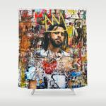 j cole portrait artwork shower curtain 0