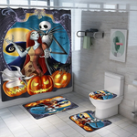 jack skellington and sally happy halloween bathroom sets shower curtain sets 0