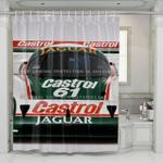jaguar castrol car racing shower curtains 0