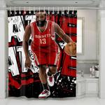 james harden rockets nba shower curtains 0