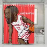 james harden vector nba player shower curtains 0