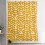 japanese seigaiha wave c marigold palette shower curtain 0