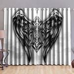 jesus christ cross and wings printed window curtain wing angel cross blackout window curtains 100 polyester 417 1079 0