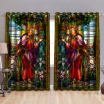 jesus christ locking the door christmas jesus curtain decor christmas blackout window curtains 100 polyester 417 1079 0