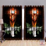 jesus lion lamb reflect christian window curtain glory cross god blessing blackout window curtains 100 polyester 417 1079 0