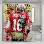 joe montana 49ers art shower curtains 0