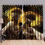juneteenth african curtain black husband wife couple printed gift idea blackout window curtains 100 polyester 417 1079 0