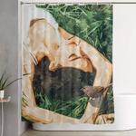jungle vacay painting portrait shower curtain 0