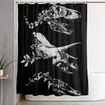 jurassic bloom black version shower curtain 0