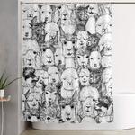 just alpacas black white shower curtain 0