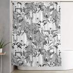 just goats black white shower curtain 0
