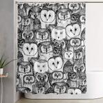 just owls black white shower curtain 0