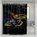 kansas jayhawks marble logo shower curtains 0