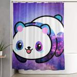 kawaii galactic mighty panda shower curtain 0