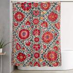 kermina suzani uzbekistan embroidery print shower curtain 0