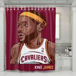 king james vector nba legend cavaliers shower curtains 0