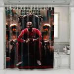 king michael jordan as nba player shower curtains 0