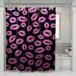 kiss lips xoxo pink shower curtains 0