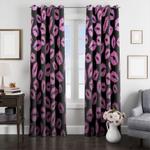 kiss lips xoxo pink window curtain 0