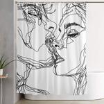kiss more often b w shower curtain 0