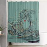 kissing the wave shower curtain 0