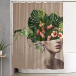 lady flowers llll shower curtain 0