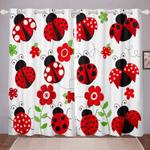 ladybugs flying flower wildlife window curtains ladybug art seamless pattern blackout window curtains 100 polyester 41 7 107 9 0