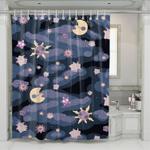 landscape of galaxy cartoon shower curtains 0