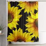 large sunflowers on a black background decor buyart shower curtain 0